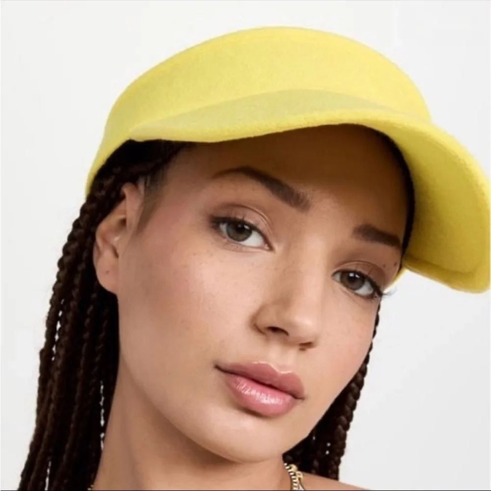 NWT Lele Sadoughi Bow Tie Visor with Dustbag Color: Lime Zest Yellow OS/One Size - Picture 11 of 14